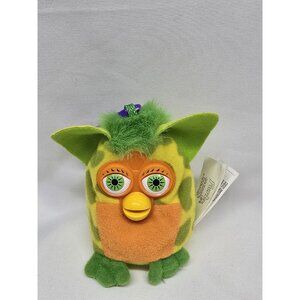 Mcdonalds Furby Green Yellow Fuzzy Tail Plush Toy Backpack Keychain Clip VTG